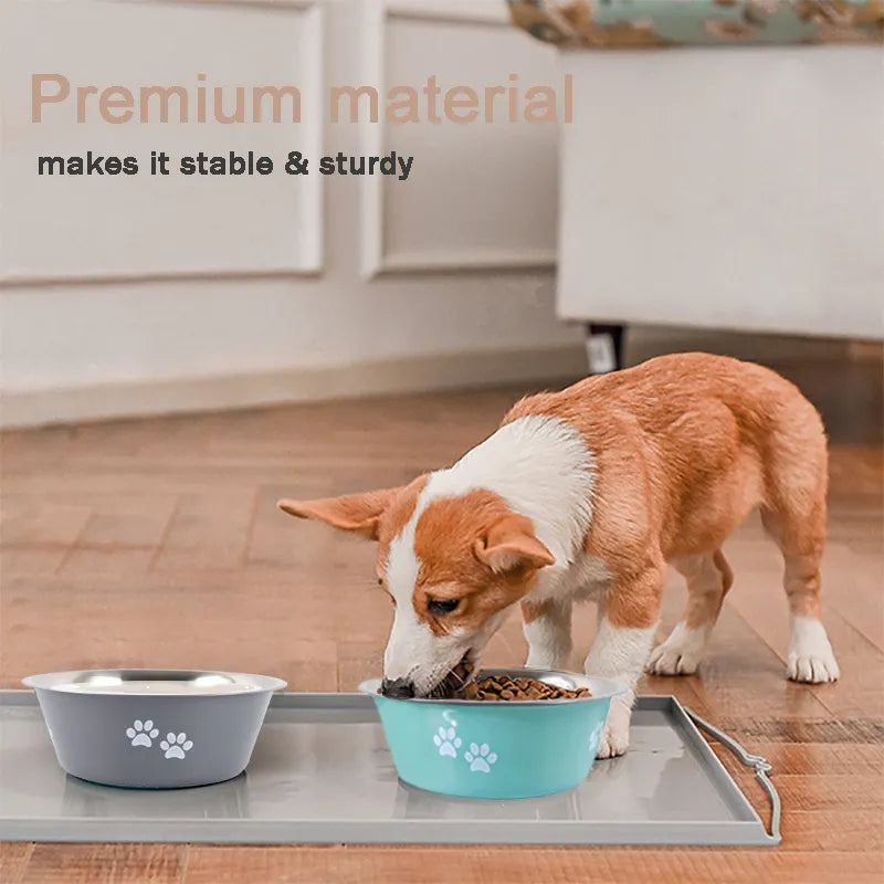 Premium Stainless Steel Non-Slip Dog Bowls: Perfect for Small, Medium & Large Pets