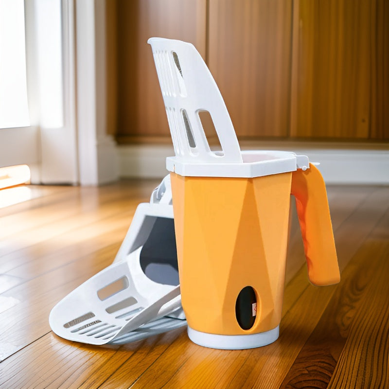 PawsClean: Large Capacity Cat Litter Scooper with Built-in Poop Bag