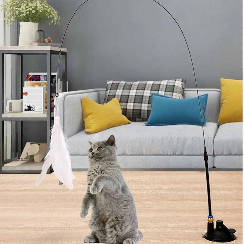 Interactive Feather Wand: Purrfect Playtime for Cats!